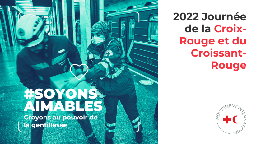 IFRC world red cross and red crescent day twitter post design in French